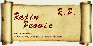 Rajin Peović vizit kartica
